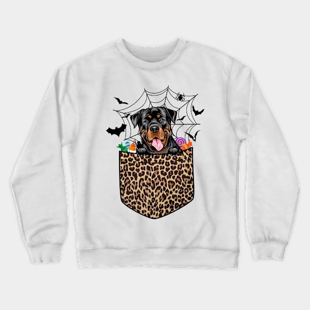 Cute Rottweiler Dog Lover Gift Leopard Rottweiler Halloween Crewneck Sweatshirt by saugiohoc994